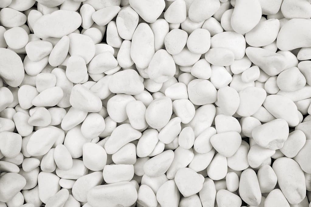Smooth white garden stones